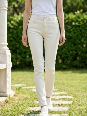 De Backer Stylish White Slim Casual Cotton Denim Jeans Pants size 36/32